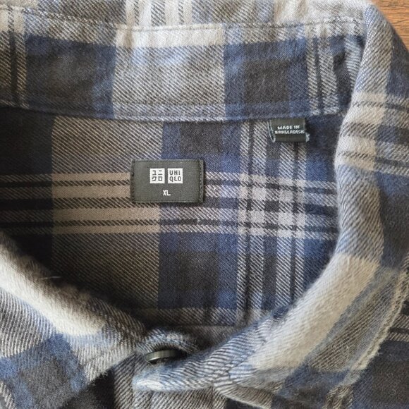 Uniqlo Flannel Cotton Checkerd Size XL New With Tags - Picture 4 of 4